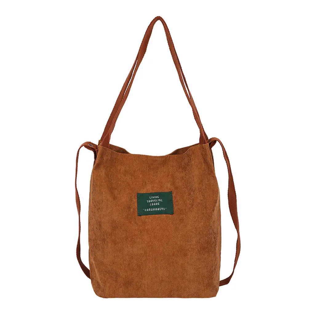 

Women Corduroy Shoulder Shopping Bag Tote Package Crossbody Casual Handbag Top Handle Bags