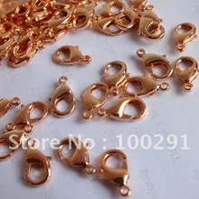 1000 шт 12 мм Розовый Медный ювелирный коготь омар из ожерелья с застежкой и браслета крючки