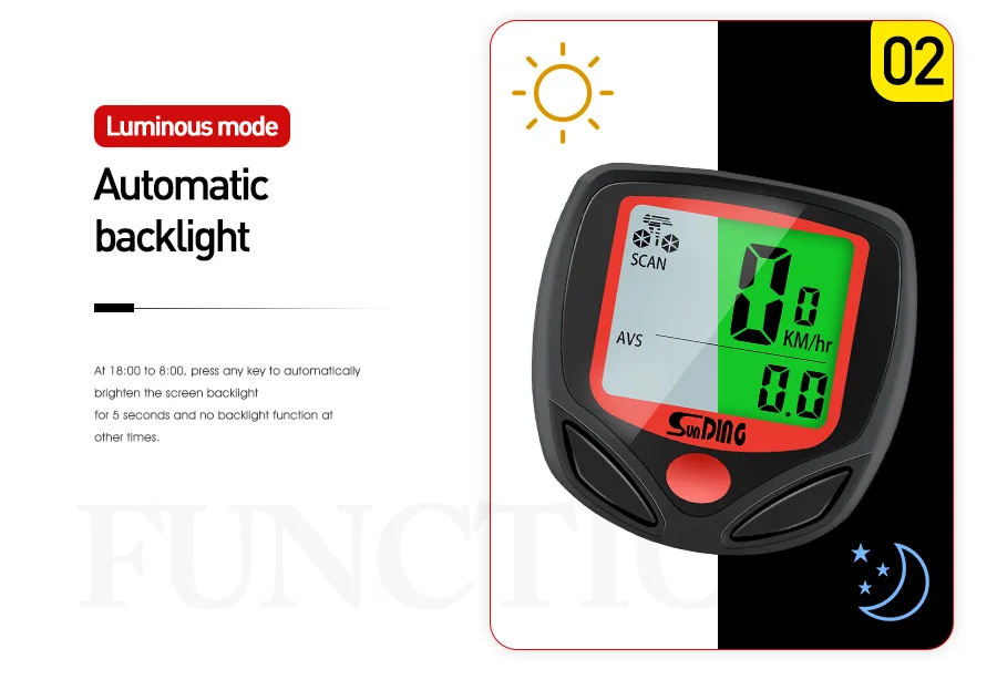 Велосипедный компьютер Sunding с ЖК-цифровым дисплеем, водонепроницаемый велосипедный секундомер, спидометр, одометр, аксессуары для верховой езды
