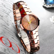 Onthedge nueva llegada Dropshipping Material tungsteno reloj de cuarzo resistente al agua reloj de mujer