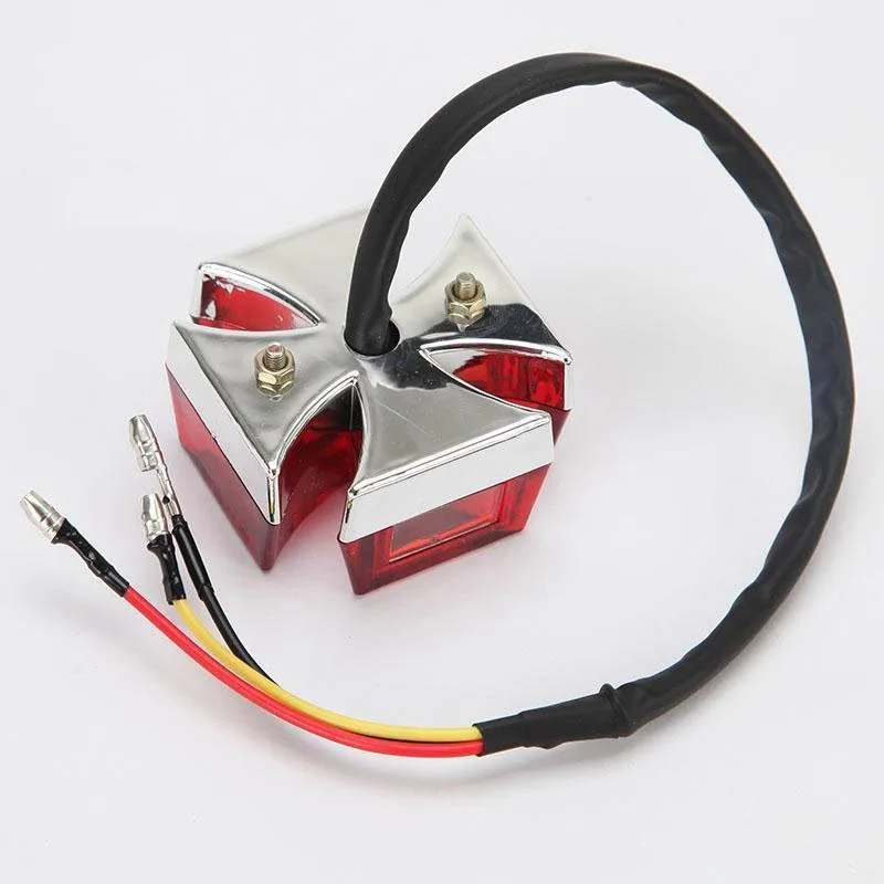 Mayitr Universal Motorcycle Mini LED Cross Brake Lamp License Plate Light Motorbike Rear Tail Light For Dirt Bike Chopper