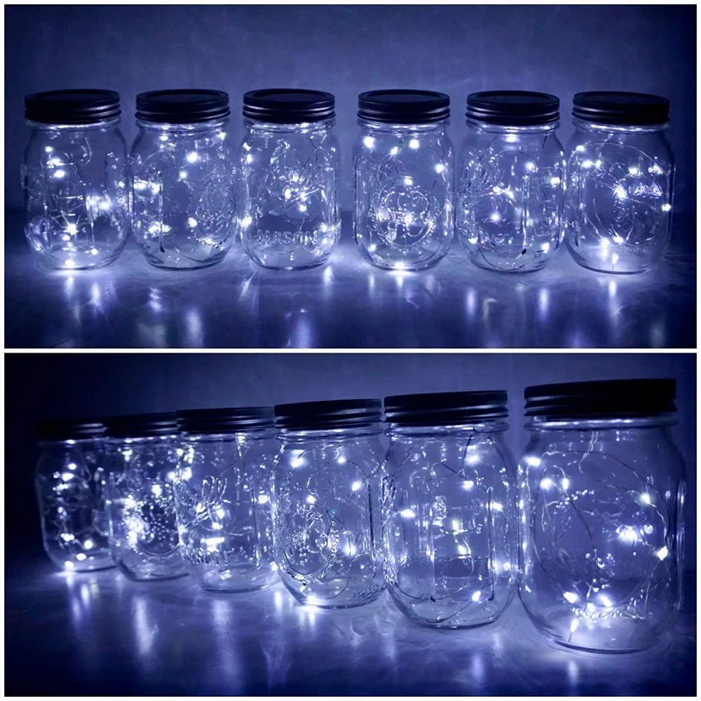 Pacote de Luz de Fadas Decoração do Jardim sem Garrafa Solar Mason Tampa Luzes Cor Mudando 3 Cores 6 Led Jar 13 Cheap Lâmpadas solares