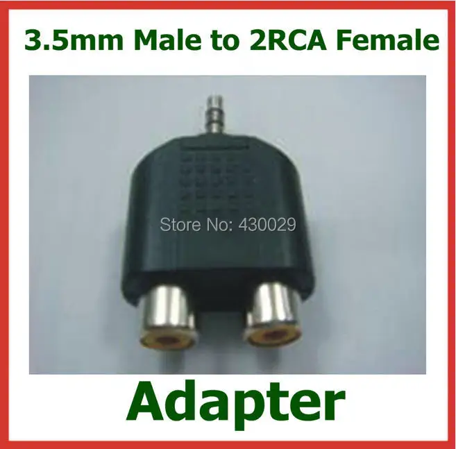 

50pcs Adapter 3.5mm Male to 2RCA Female Adapter Connector Y-Splitter Plug Extender Converter