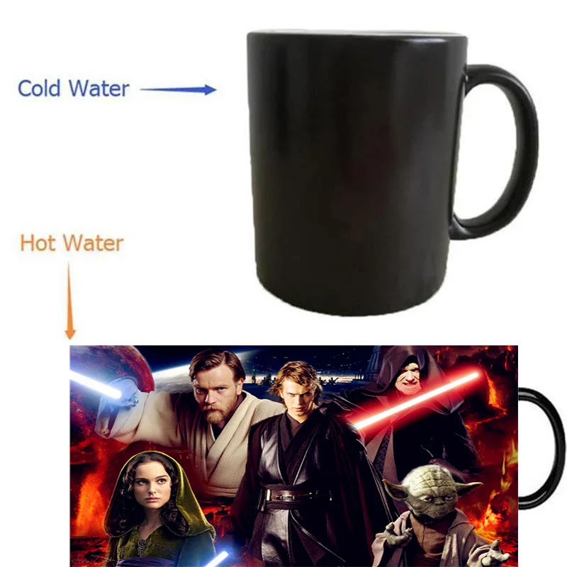yoda Star Wars mugs morphing coffee mug heat reveal Heat sensitive magical heat-reactived wine travel | Дом и сад