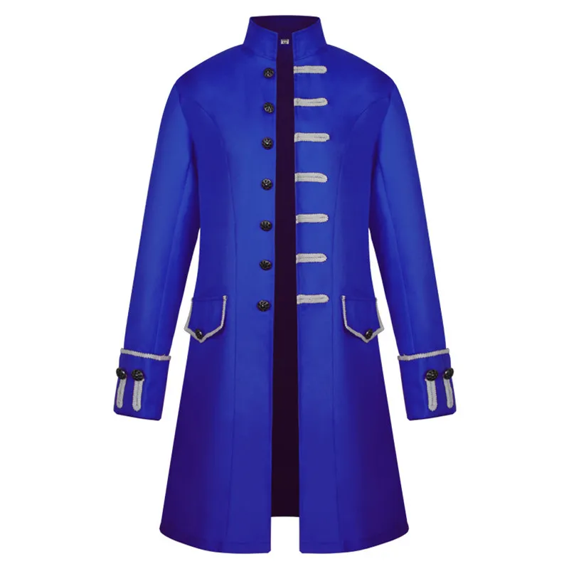 Средневековое винтажное Мужское пальто, готический Тренч, пальто с отделкой, стимпанк, мужские пальто, Длинная ветровка, куртка, Тренч, пальто на Хэллоуин