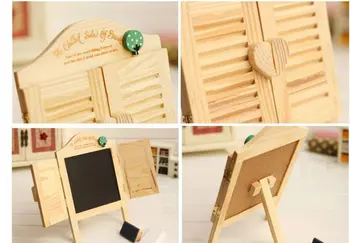 

Candice guo wooden toy mini desktop zakka louvered wood window small blackboard message board baby birthday gift christmas 1pc