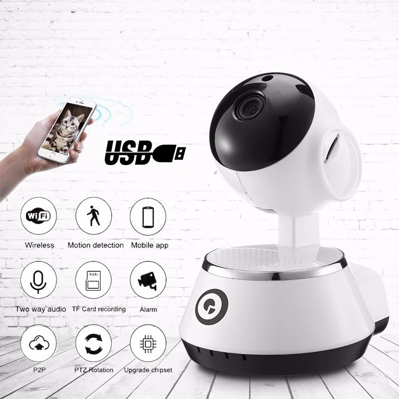 Камера видеонаблюдения DIGOO HD 720P беспроводная Wi-Fi USB IP с сигнализацией для