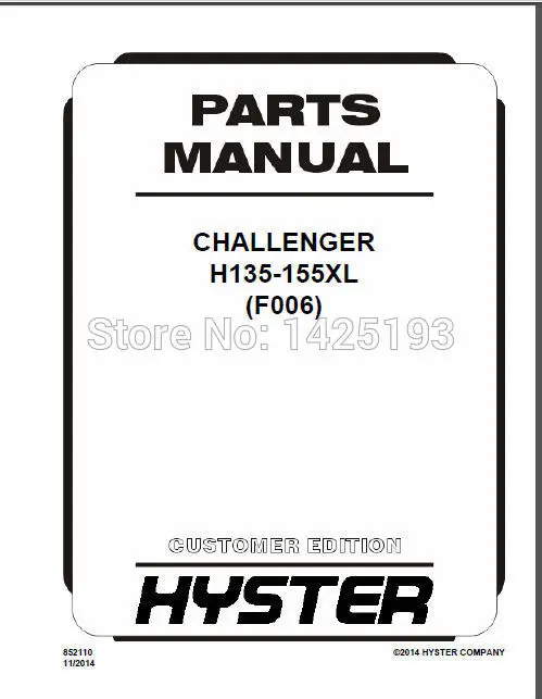 New Full Hyster Spare Parts PDF 2017 USA photo