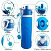 TEENRA 750ML Collapsible Silicone Water Bottle Silicone Folding Kettle Outdoor Sport Water Bottle Camping Travel Running Bottle ► Photo 3/6