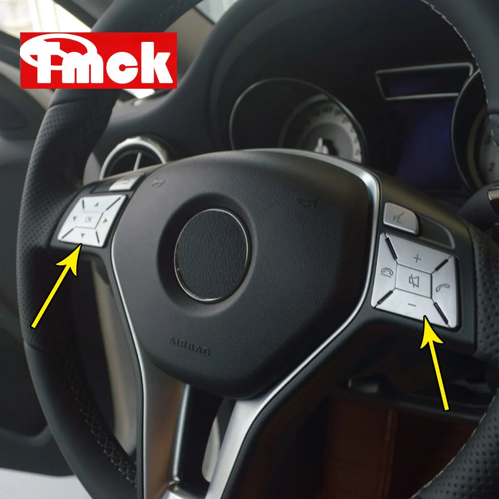 

For Mercedes Benz A B C E CLA GLA CLS ML GL SLK GLK W176 W246 W204 W212 X166 Car Steering Wheel Button Patch Trim Cover Sticker