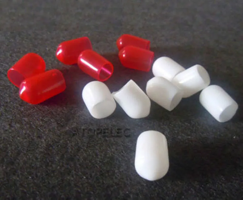 

10pcs White/Red RCA Socket Protector Dust Cover Cap for CD DVD AMP AV