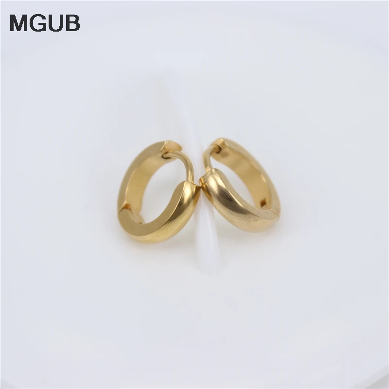 

12mm diameter exquisite compact hoop earrings gold silver color Don't fade and wear female Whole family Free shipping