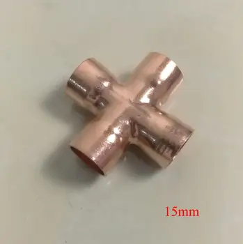 

Head Inner diameter: about 15mm Copper Equal Cross 4 way Refrigeration Air condition Welding Pipe Fittings