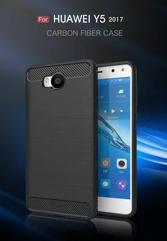 

Rugged Armor Phone cases for Huawei Huawei Y5 2017 100pcs/lot Carbon Fiber case for Huawei Enjoy7 Plus cover 2017 hot sale