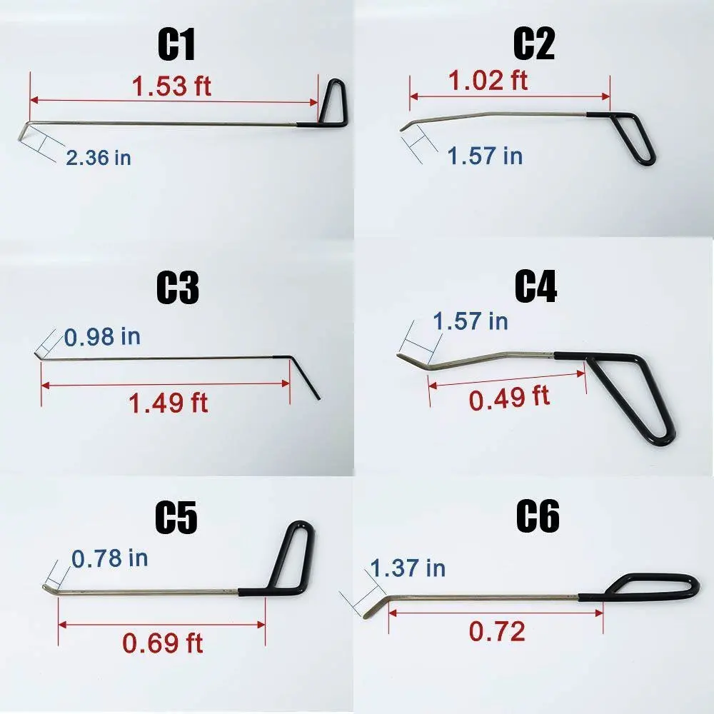 Набор PDR стержней, безболезненные Инструменты для ремонта вмятин, PDR стержни для автомобиля, съемник для удаления вмятин, ремонтный комплект