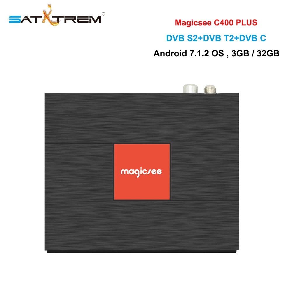 Magicsee C400 плюс Amlogic S912 Octa Core 3 ГБ DDR3 32 ГБ Android 7,1 4 К Smart ТВ коробка DVB-S2 DVB-T2 кабель двойной Wi-Fi Media Player