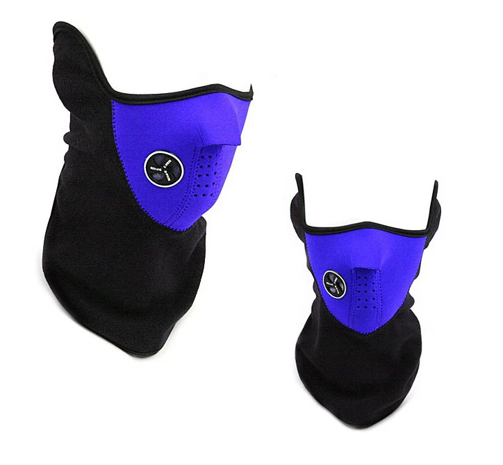 LUCKYLIANJI для мужчин и женщин зимний теплый для шеи Обертывания лица маска вуаль Спорт Мотоцикл Байкер(универсальный размер - Цвет: Синий