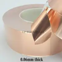 1x 50mm*30 meters *0.06mm One Sided Conductive Adhesive Copper Foil EMI Shielding Tape Sticky Grounding Static Charge Draining