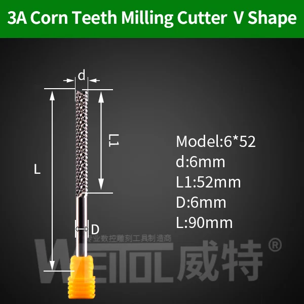 Weitol 3A 1 шт. 3,175/4/6 мм Вольфрам стальной нож для кукурузы цементная доска лиственных пород PCB режущий станок с ЧПУ фрезы для контурной обработки - Длина режущей кромки: 3AYM652