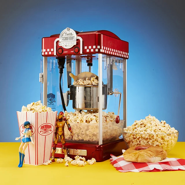 1set 2.5oz Small Retro Style Popcorn Maker Electric Heating Machine