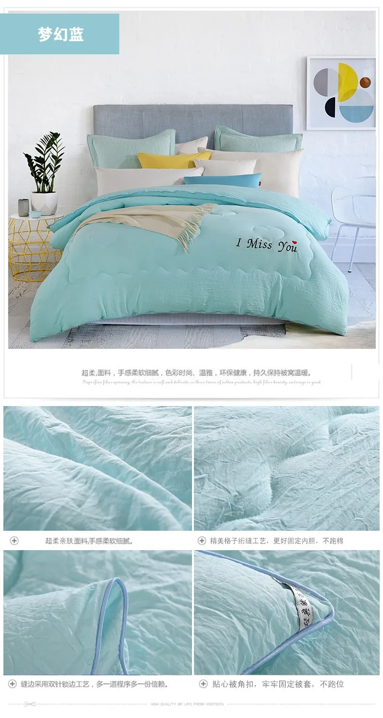 1 шт., зимнее стеганое одеяло из стираного хлопка edredon dream, синее стеганое утепленное одеяло, новое постельное белье edredom, зимнее пуховое одеяло с набивкой