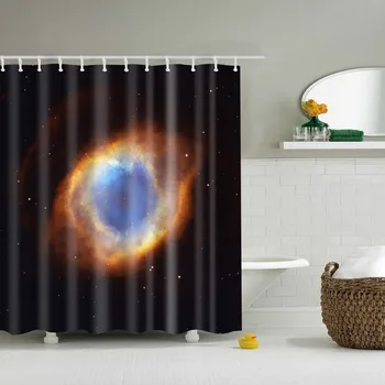 

2018 Bathroom Shower Curtains Curtain Printed Standard 3D Starry Sky Pattern Shower Curtain Size 180 X 180cm With 12 Hooks
