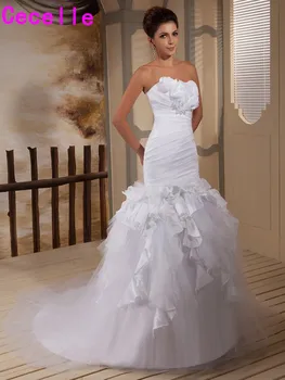 

Vestidos De Novia 2019 Mermaid SweetheartTaffeta Tulle Wedding DresseVintage Country Formal Bridal Gowns Pleated Corset Back