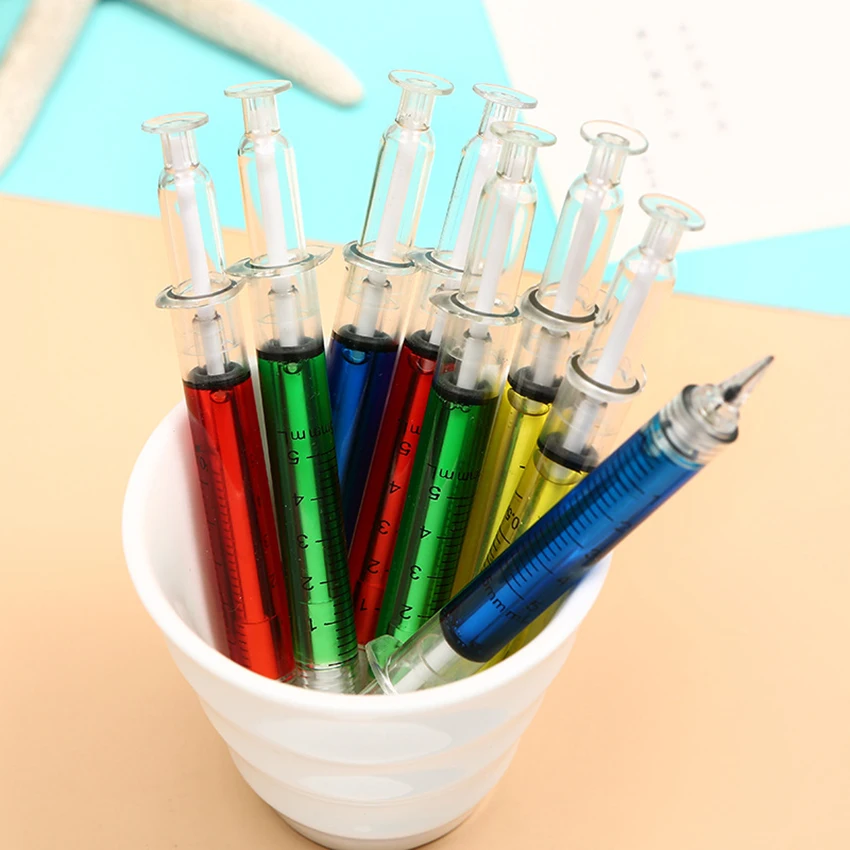 

1pc Korean Creative Lovely Syringe Needle Mechanical Pencil 0.5mm Cute Kids School Stationery Store Automatic Pen Writing Tool