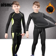Aismz/комплект зимнего термобелья; детское теплое термобелье; Homme Masculino; для мальчиков и девочек; для фитнеса; быстросохнущие подштанники