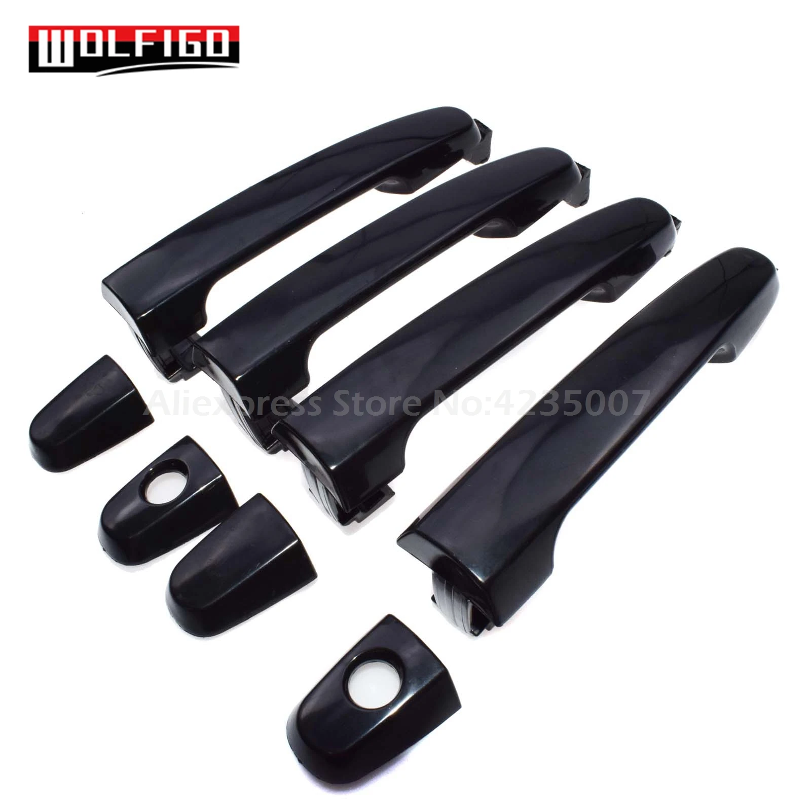 

WOLFIGO Black Outside Door Handle Rear Front L & R 69211AA020 69227AA010 For Toyota Camry Corolla Matrix RAV4 Yaris Solara Prius