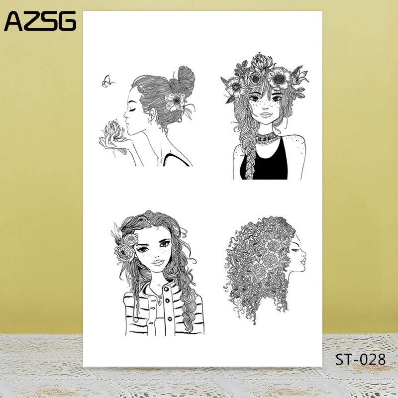 

AZSG Beautiful Girls Stamps for DIY Scrapbooking Photo Album Decoretive Transparent Stamps Embossing Stencial 11*16cm