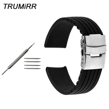 

Silicone Rubber Watchband 18mm 19mm 20mm 21mm 22mm 23mm for Seiko Men Women Watch Band Stainless Steel Safety Buckle Wrist Strap