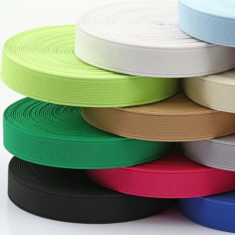 

1Roll 4Meters White Flat Elastic Band Thick Plain Weave Polyester Ribbon Sewing Webbing Trim Black Waist Bands Garment Accessory