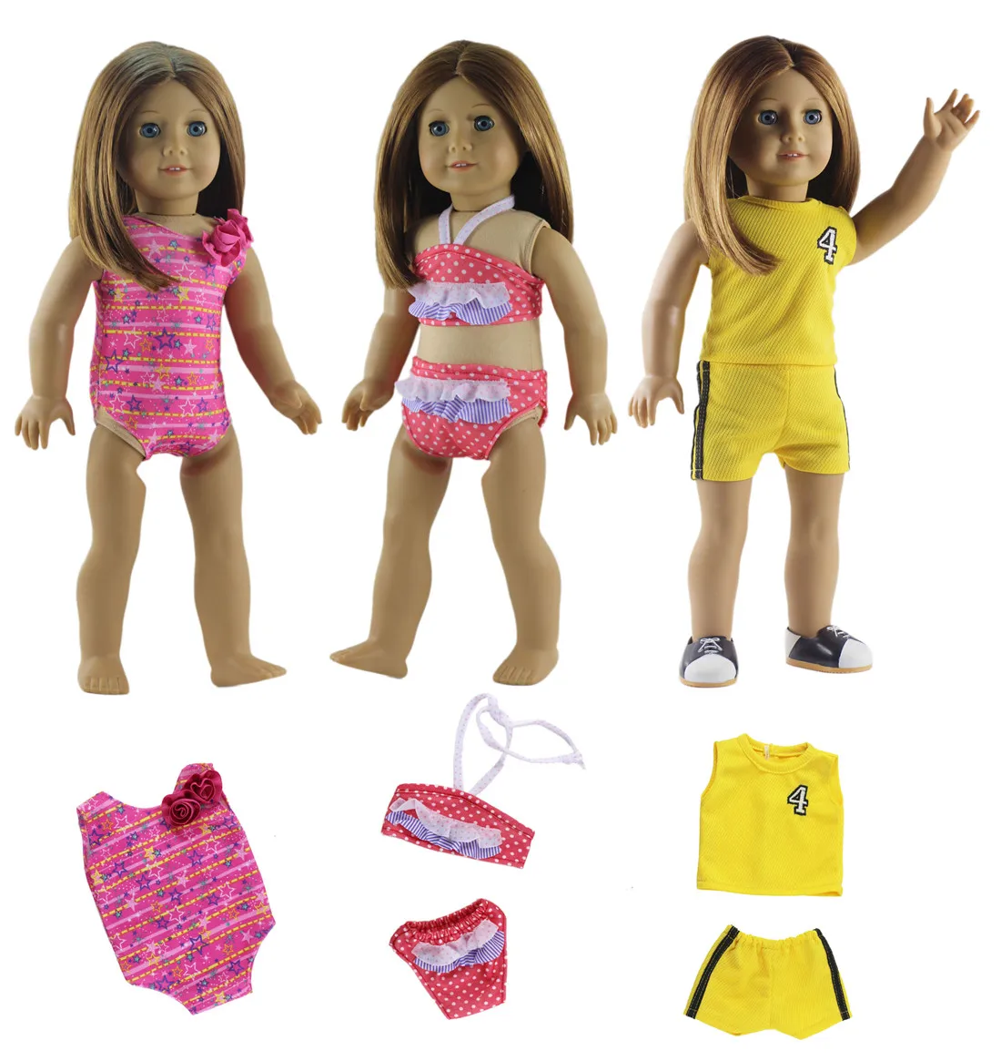 1 комплект одежды для куклы Золотая юбка платье для 1" Дюймов Американская кукла много стилей на выбор