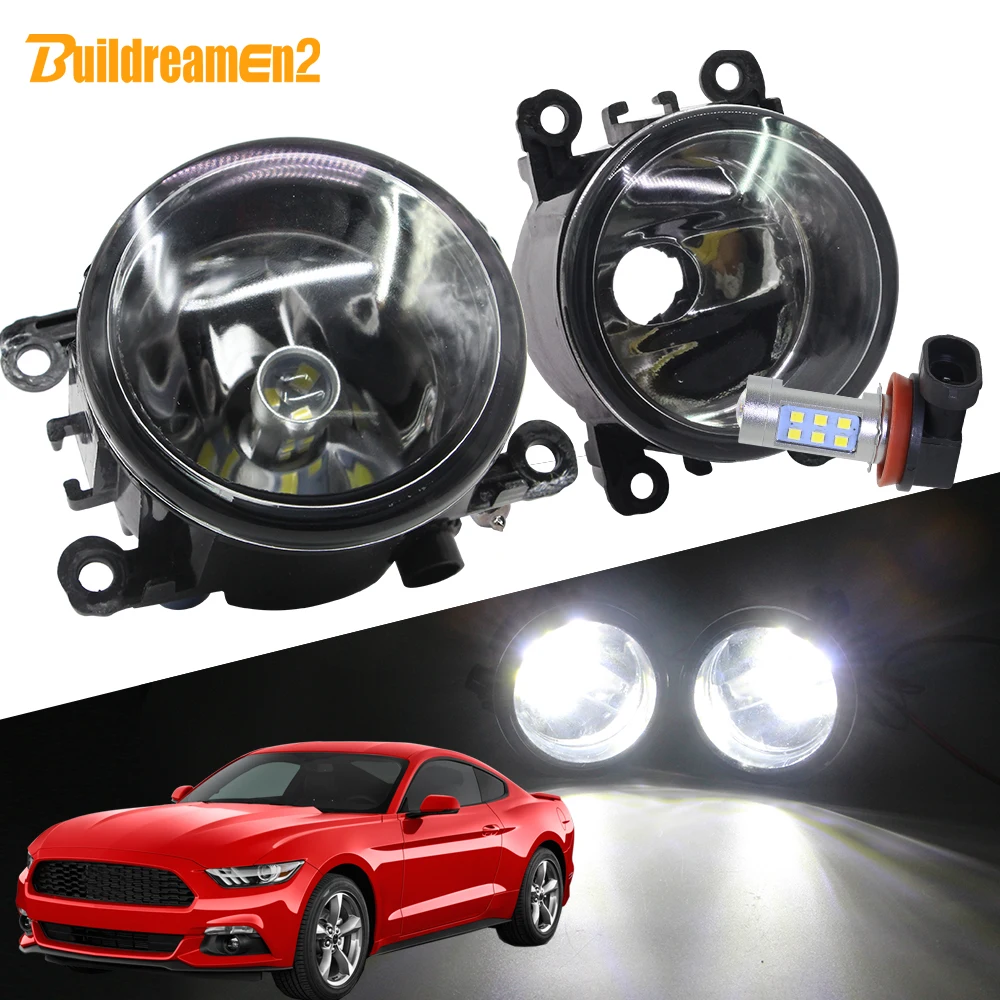 

Buildreamen2 For Ford Mustang Car Fog Light H11 Lampshade + Bulb DRL 12V Styling 2005 2006 2007 2008 2009 2010 2011 2012 2013