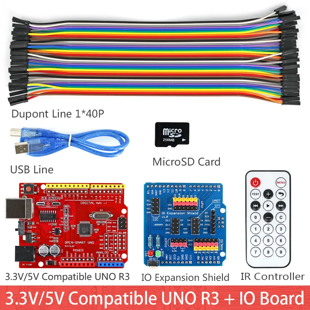 Rich UNO R3 Atmega328P Development Board Module Kit C Compatible with Arduino UNO R3,with MP3 RTC Temperature Touch Sensor
