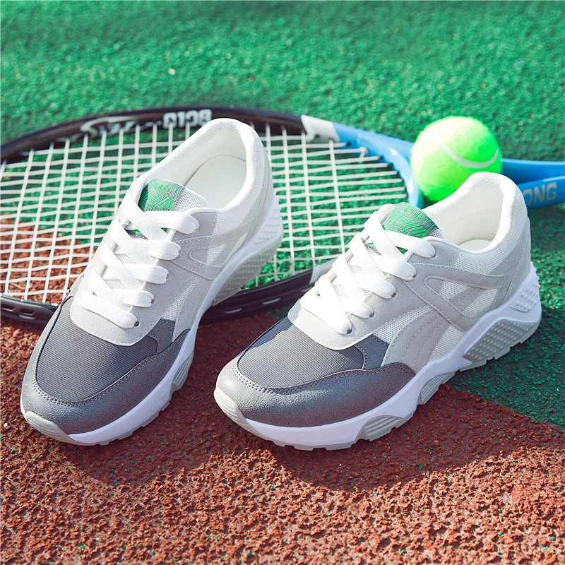 Air Shoes Woman Female Students All Match Comfortable Breathable Thick Soled Running Shoes Lace Harajuku Tide Sneaker Women Shoe