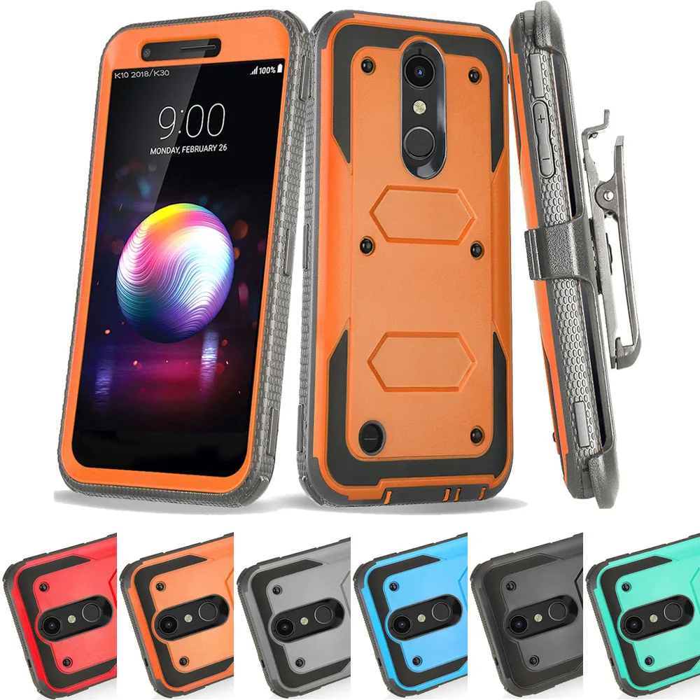 Heavy Duty Robusta Cassa Con Clip Da Cintura Custodia Per Armi Dura Della Copertura Antiurto Per Lg K10 2018/K30/Premier Pro Lte/K10 Alpha/Phoenix Plu