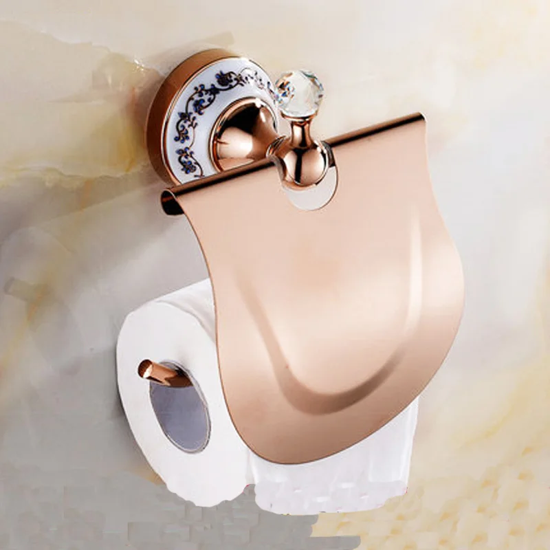 1 Pcs European Luxury Rose Wall Mounted Bathroom Toilet Paper Holders