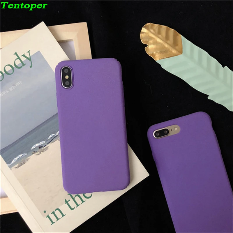 

Fashion Purple Phone Case For iphone X 5 6 7 8 Plus Soft Cover For Samsung S9 S8 S7 Redmi 5 Note 4 Full Protect Matte Hard Case