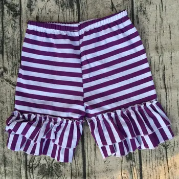 

Hot Kids Summer stripe short shorts for girls Cotton Girls double ruffled icing pants Cheap Wholesale