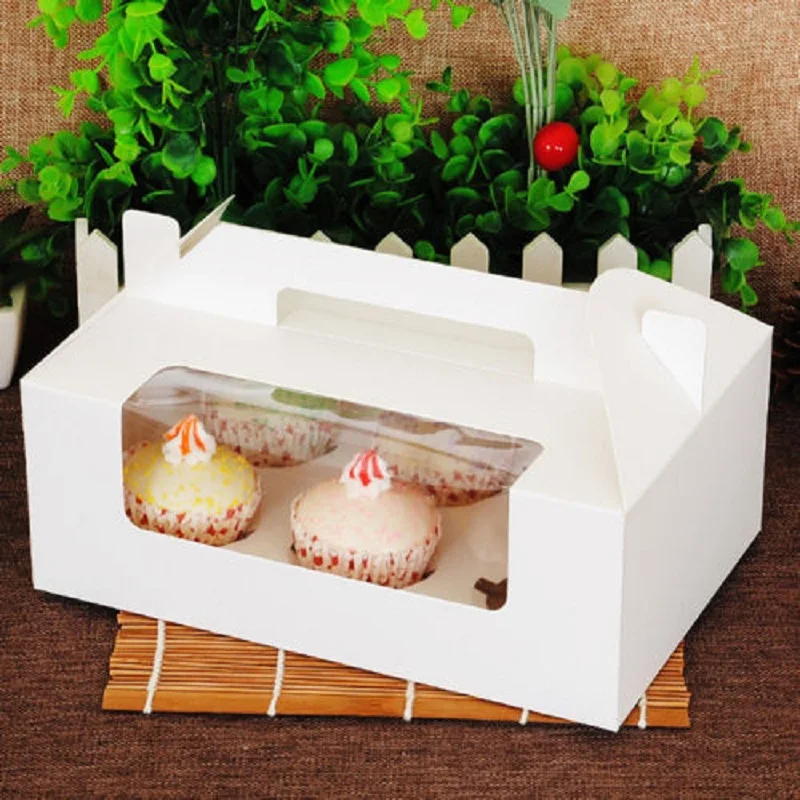 6 Holes Handheld Muffin Cake Boxes Biscuits Cupcakes Boxes for Wedding