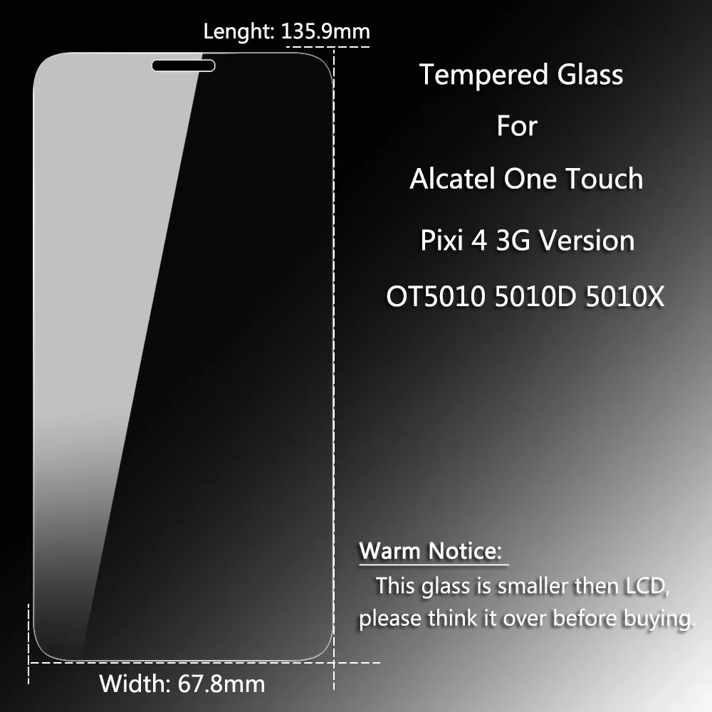 KALC1271_2_9H 2.5D Explosion-proof LCD Tempered Glass Film for Alcatel One Touch Pixi 4 3G Version OT5010 5010D 5010X 5 inch
