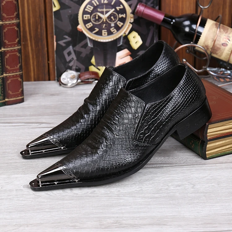 

Gents brand italian mens shoes high heels oxford shoes for men steel pointed toe dress shoes black genuine leather