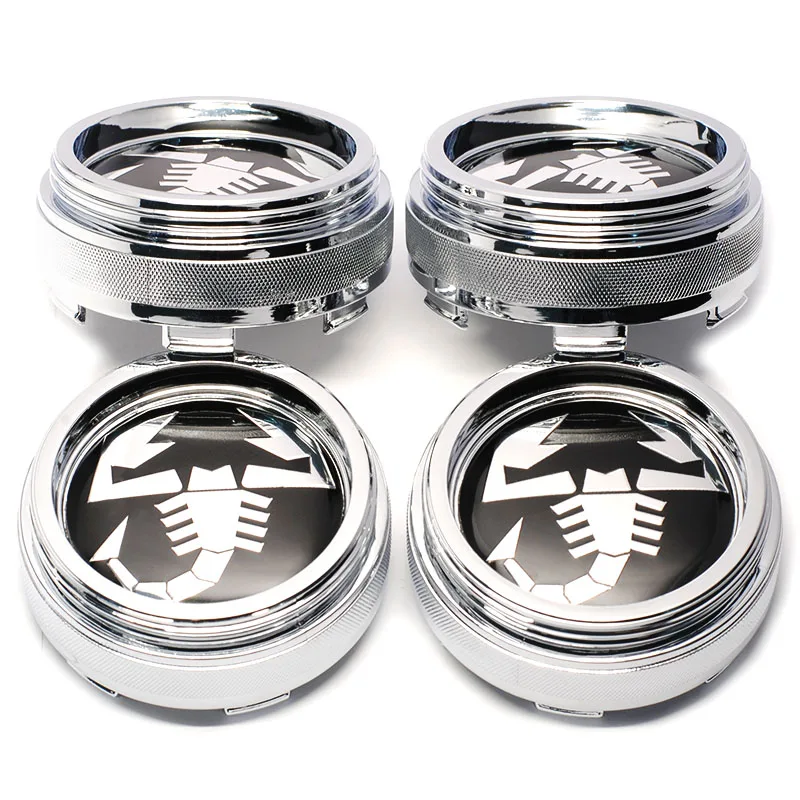 4x 60mm Scorpion Abarth Fiat Nabendeckel Radkappen Nabenkappen – Bild 4