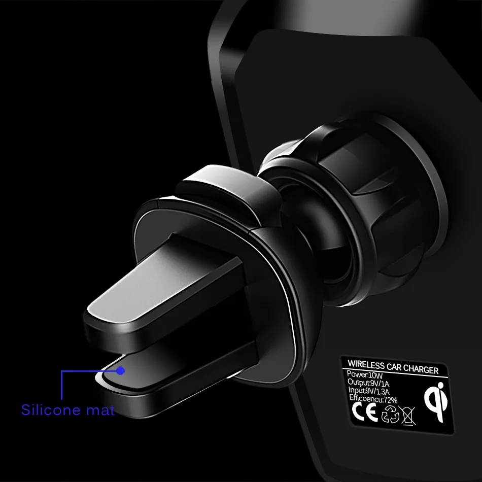 CinkeyPro Wireless Car Charger Gravity reaction Holder for iPhone 8 X 10 Samsung S6 S7 S8 Plus QI Air Vent Stand Fast Charging 4