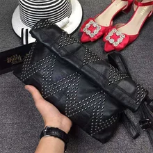 Echtem Schaffell Leder Handtaschen Frauen Schulter Bags Umschlag Handtasche Crossbody Taschen Frauen Messenger Bags