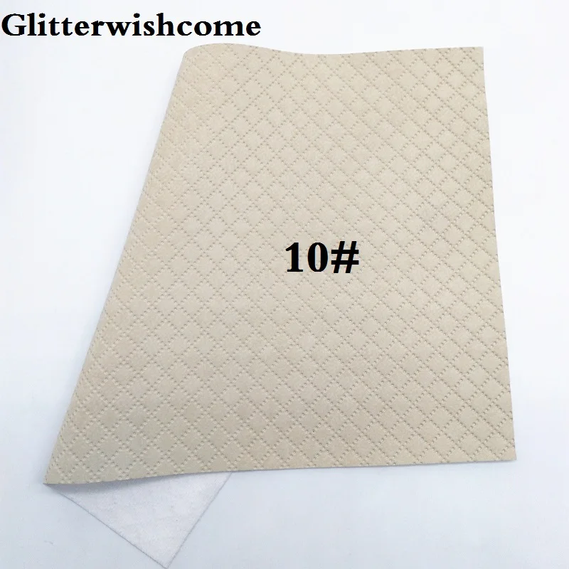 Glitterwishcome 21X29 см A4 размер винил для бантов тиснение пледы замша кожа Fabirc искусственная кожа листы для бантов, GM163A - Цвет: 10