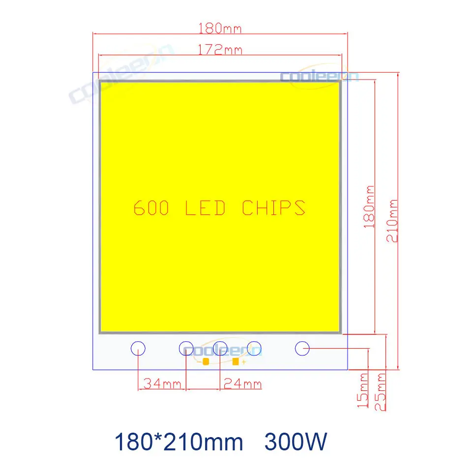 DC 12V COB Bulb LED Chip Panel Light 2W-300W All Size COB Module Warm Natural Cold White Red Green Blue Color LED Lamp for DIY - Испускаемый цвет: 210x180mm  300W