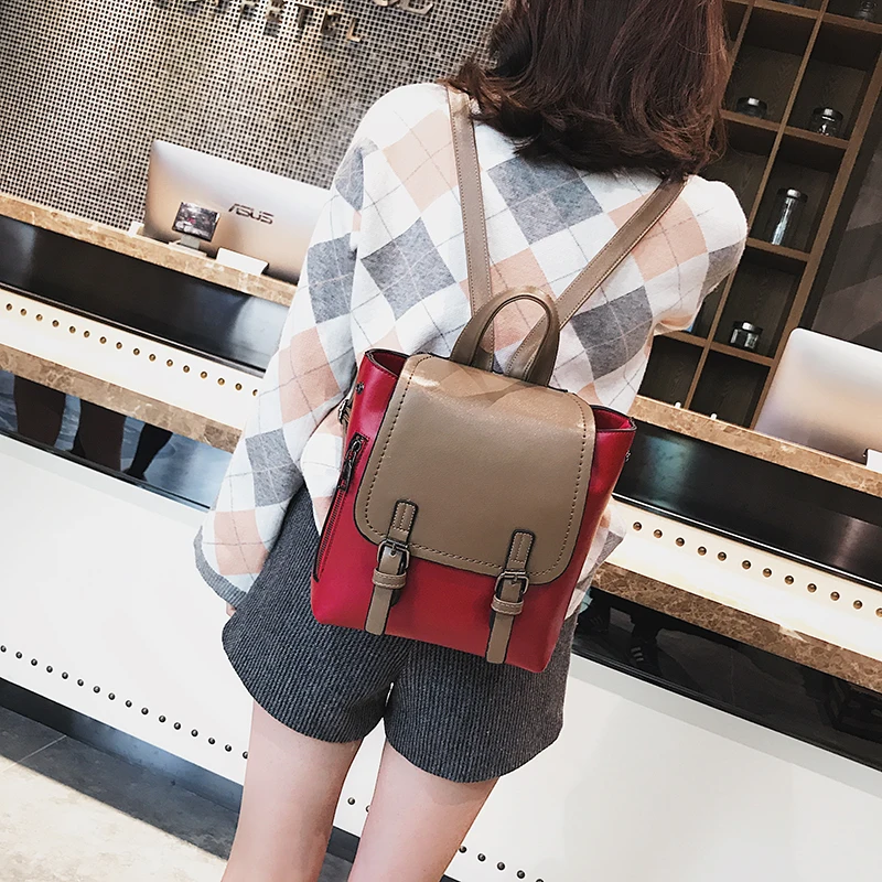 2018 Hot Fashion Women Backpack PU Leather Bag for Teenager Girls Women Backpack School Bags Top-handle Ladies Backpack Mochilas (17)